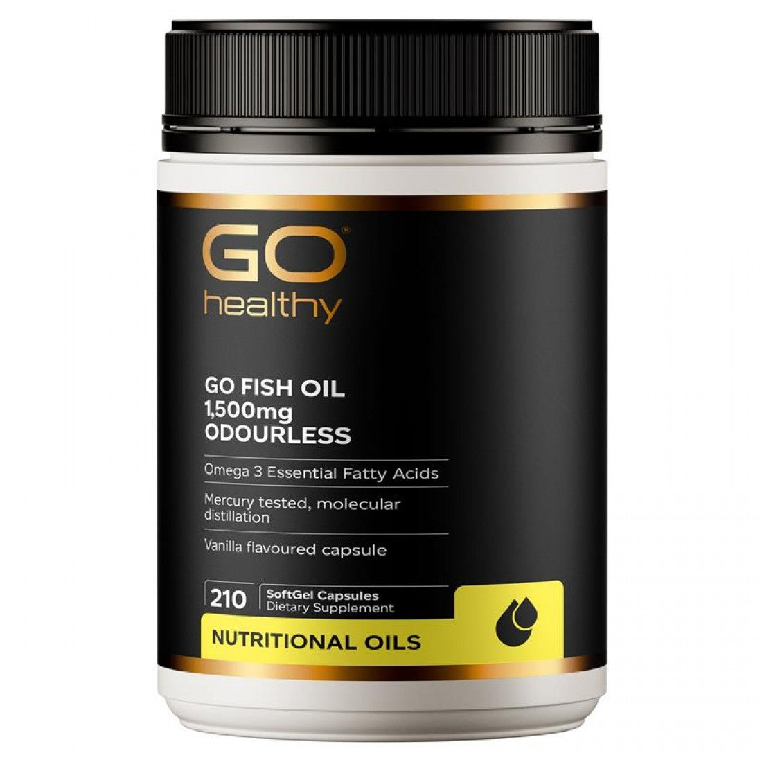 GO Healthy fish oil 1500mg 210c 高之源 无腥味深海魚油膠囊 1500mg 210粒 【有效期2028/12】