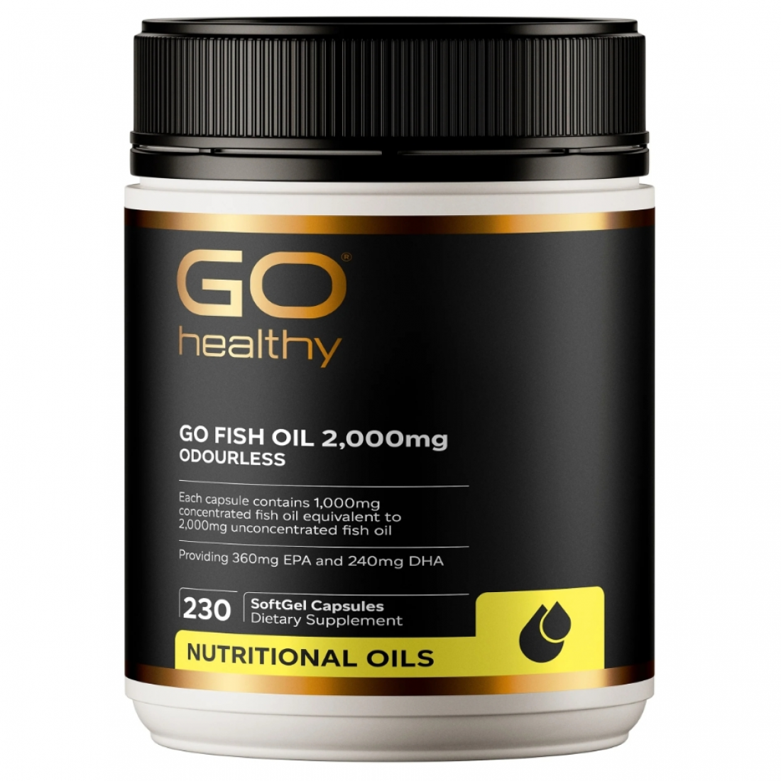 Go Healthy fish oil 2000mg 230c 高之源 高含量 魚油 易吞咽膠囊设计 230粒 【有效期2029/03】